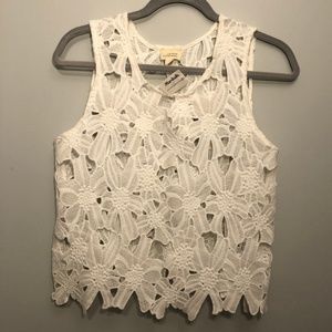 NWT white floral lace tank top